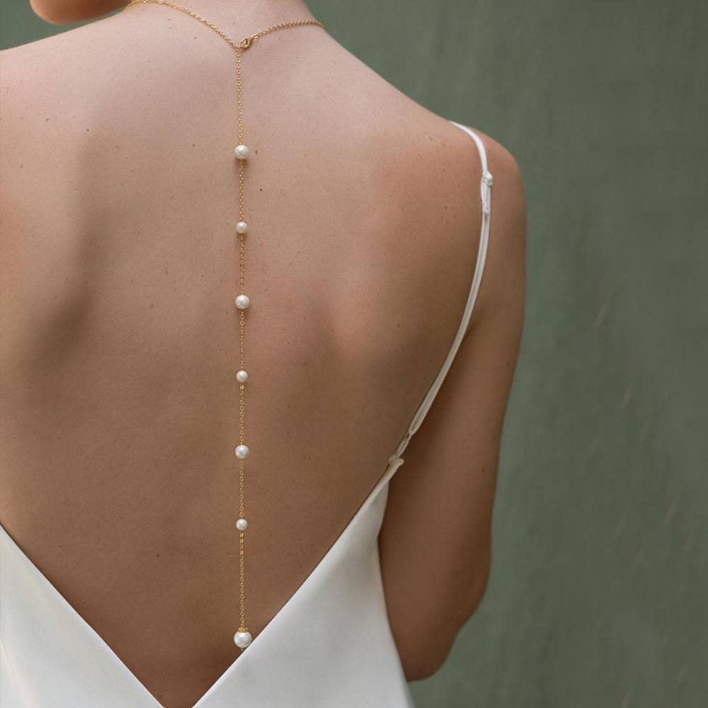 Body Jewelry For Backless Dress - Böhmische Braut-Rückenkette, Halskette, rückenfreies Kleid, Accessoires,