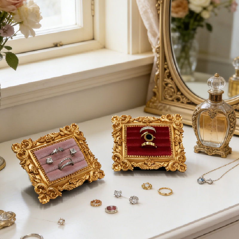 Body Jewelry Websites - Vintage Bilderrahmen-Ringständer, Schmuckorganizer für den Schminktisch,