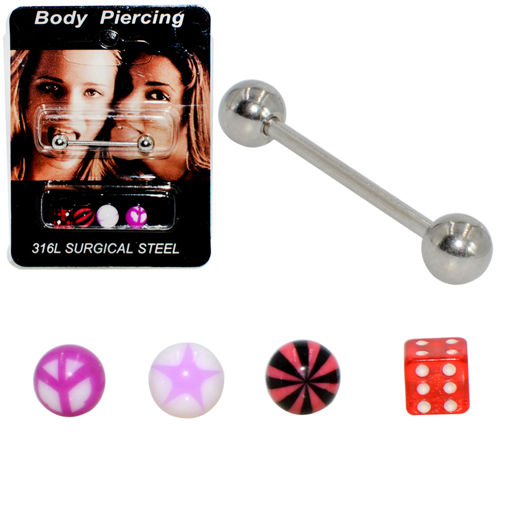 Body Jewelry Nipple Rings - 1Set (5 Stück) Chirurgenstahl Bar Acryl