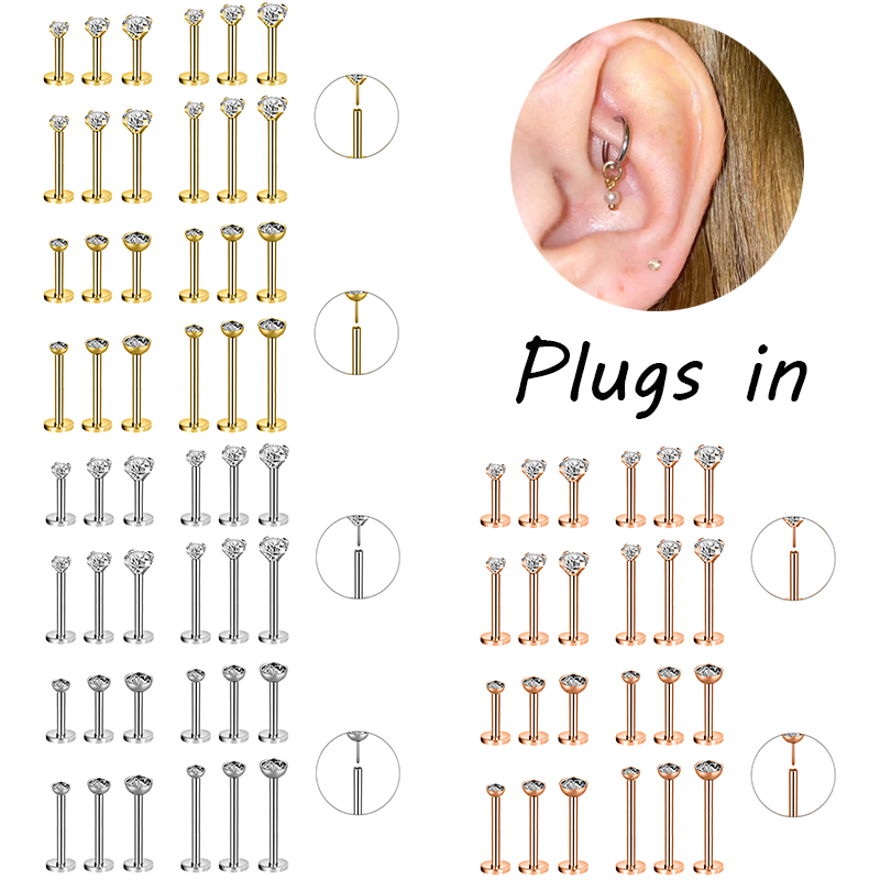 Zs Body Jewelry - ZS 3 TEILE/LOS Edelstahl Tragus Ohrring