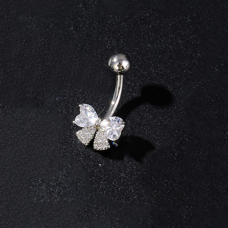 Body Jewelry Piercing - 1 Stück Edelstahl Schmetterling Blume Bauchnabelpiercing