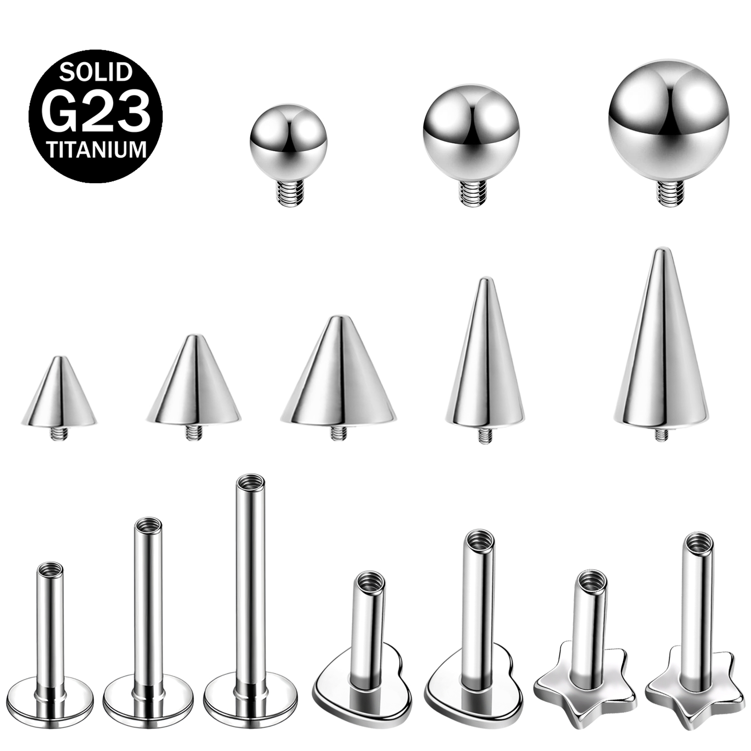 Zs Body Jewelry - ZS 1PC Stern Herz Spike Lippe