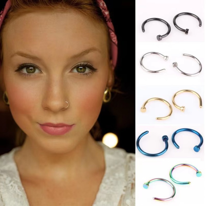 Body Jewelry Lip Ring - 6 Stück/Set Punk-Schmuck, Fake Nasenringe, Lippenringe,