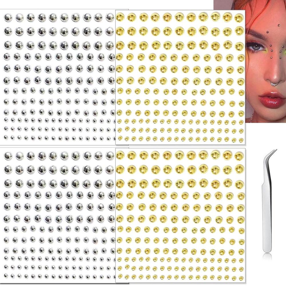 Body Jewelry Piercing - 661-teiliges Set: Selbstklebende Gesichts- und Lippenpiercings,
