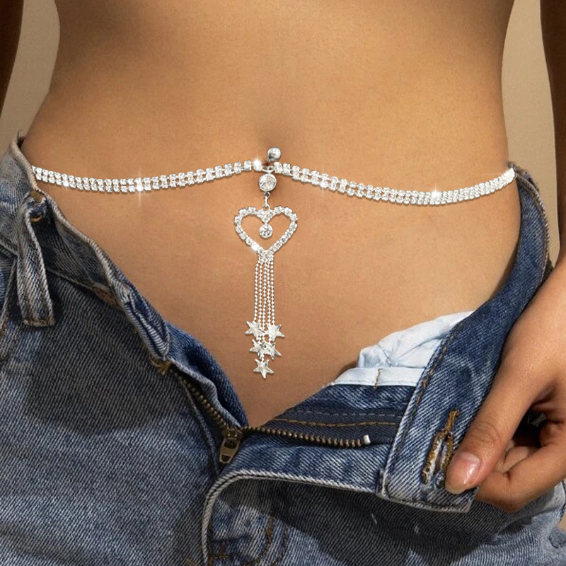 Body Jewelry Piercing - GLAMing Boho Herz baumeln Strass Piercing