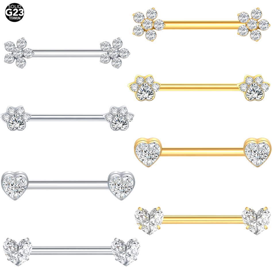 Body Jewelry Nipple Rings - 1 Stück Titan Blume Nippel Piercing
