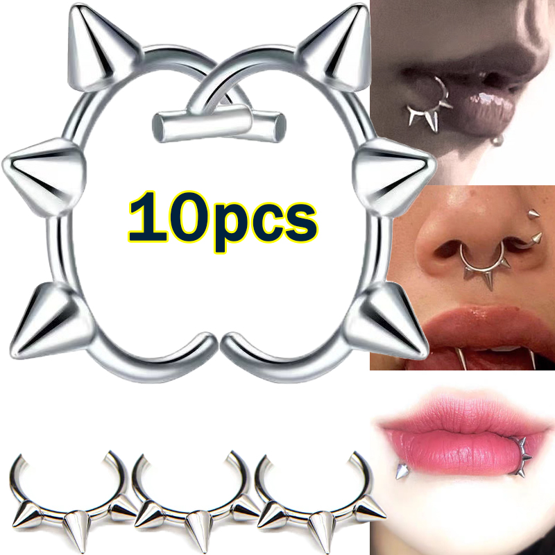 Body Jewelry Lip Ring - 10 stücke Punk Nasenring ein Nagel