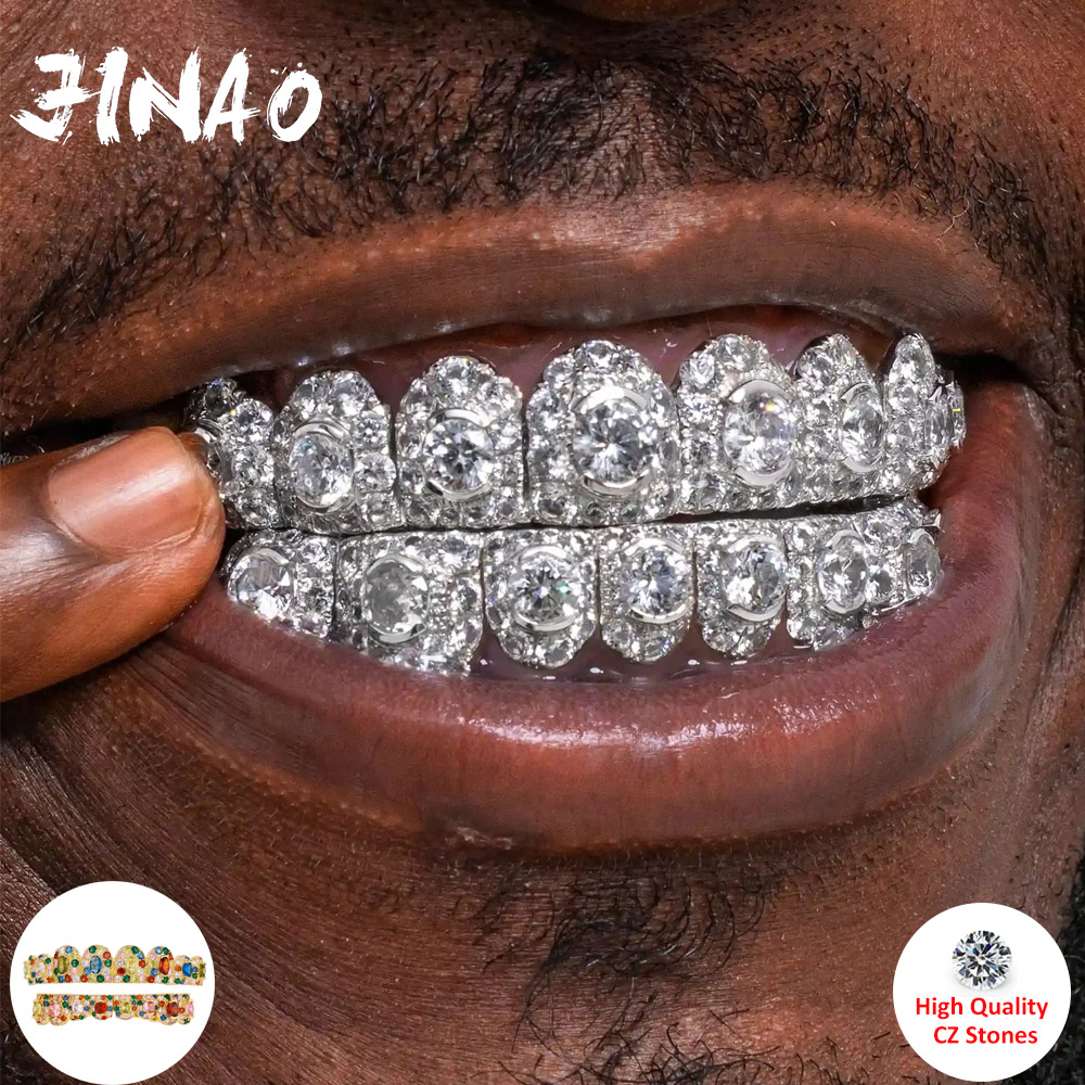 Body Jewelry Men - JINAO Hip-Hop Vollständig mit Steinen Besetzter