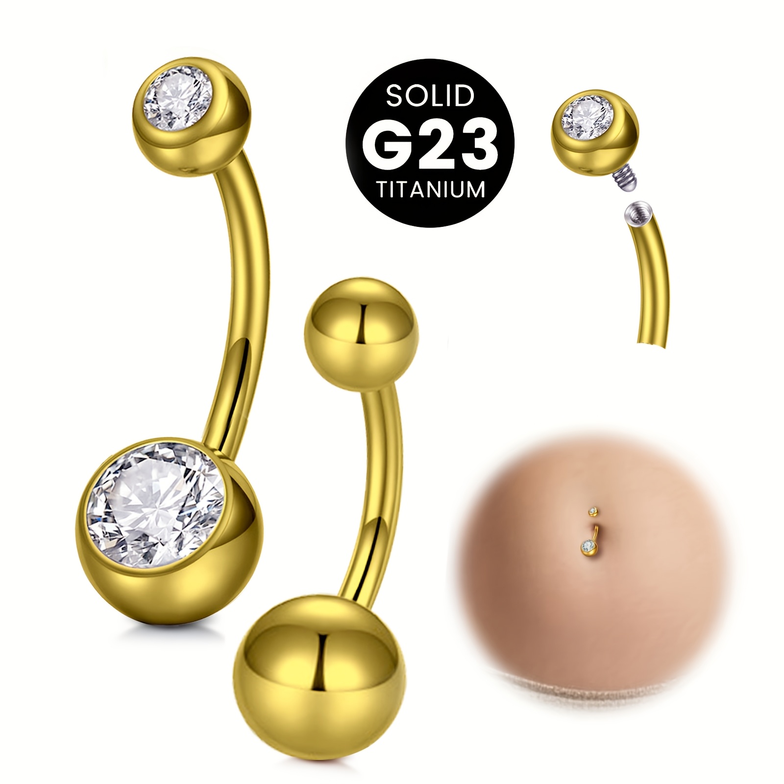 Body Jewelry High End - G23 Titanlegierung Bauchnabelpiercing für Damen, aus