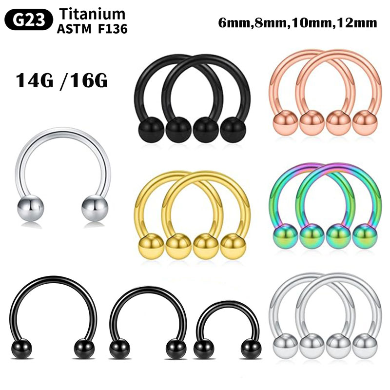 Body Jewelry Nipple Rings - 1/5 Stücke Titan Hufeisen Septum Ring