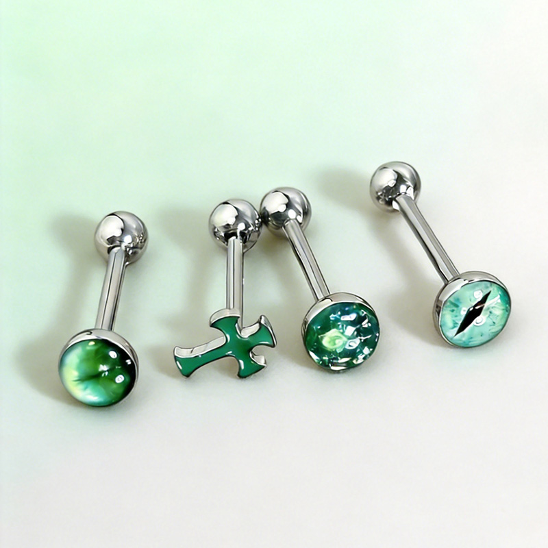 Body Jewelry Quality - 1 Stück hochwertiger, trendiger grüner, funkelnder