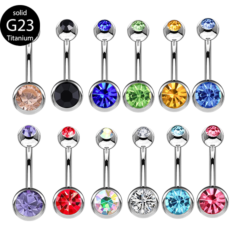 Body Jewelry Quality - G23 Titan Doppel Juwel bauchnabel ringe