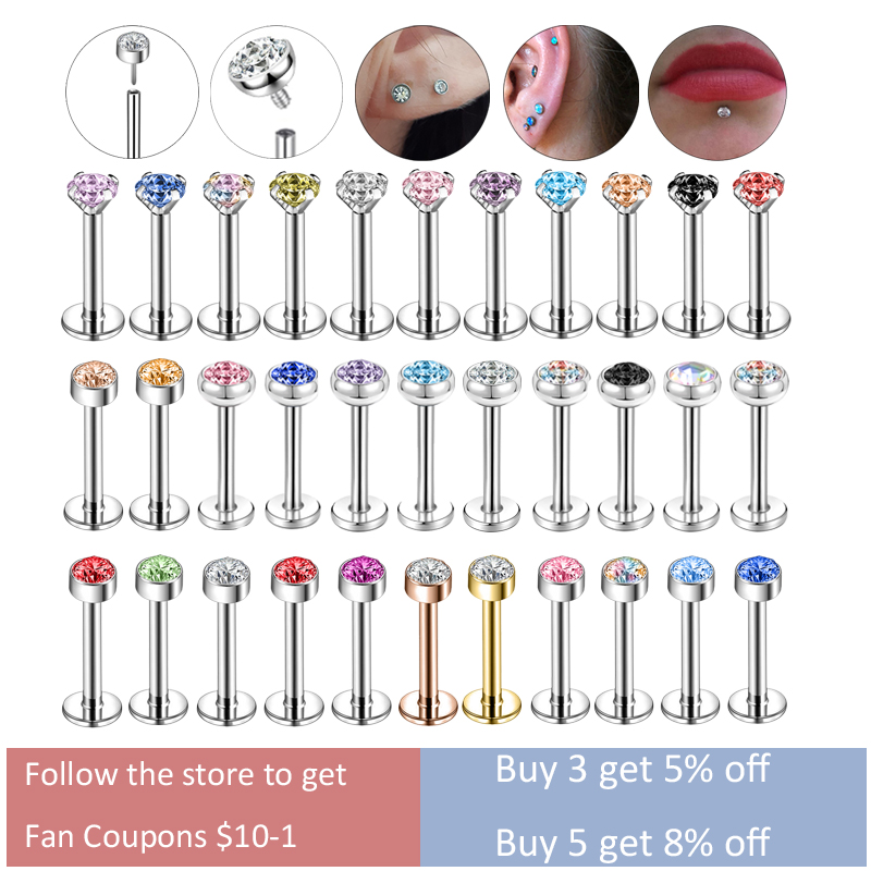 Zs Body Jewelry - ZS 6-13 TEILE/LOS 16G Edelstahl Lippe