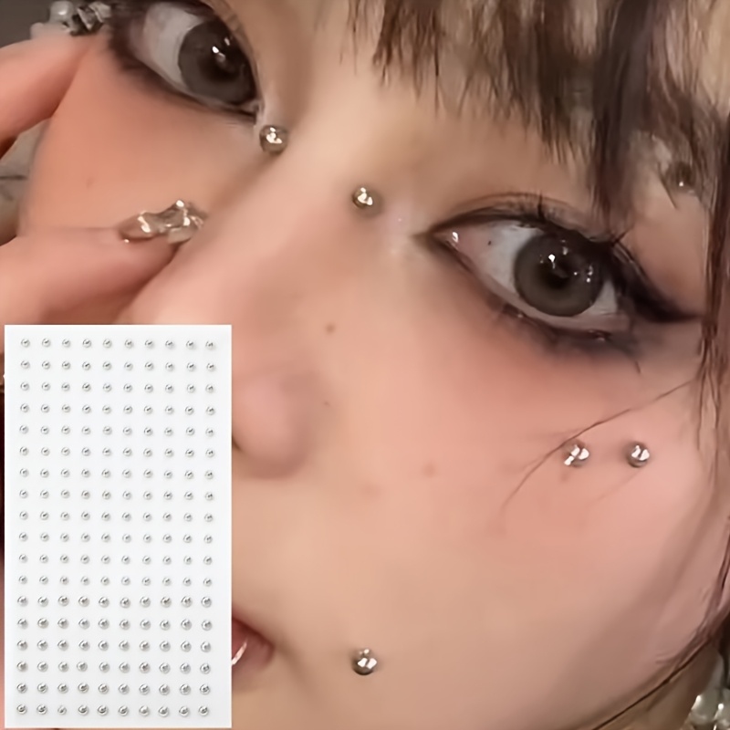 Body Jewelry Piercing - 4-teiliges Set selbstklebender Fake-Piercings ohne Bohren,