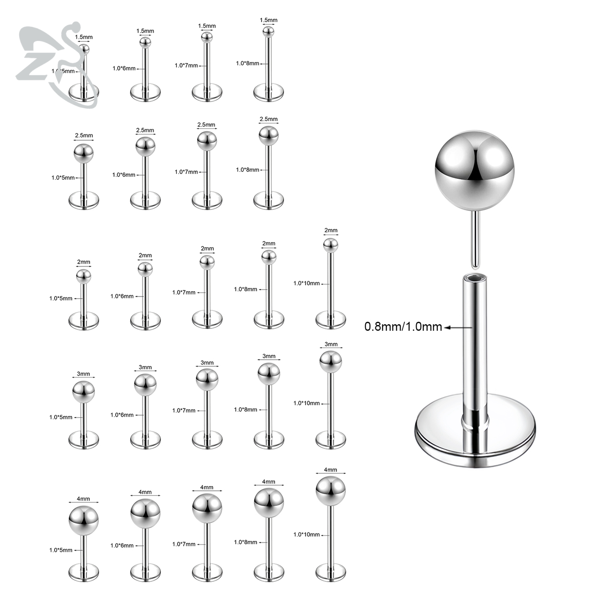 ZS 10 Teile/los Plug-In Stil 1 – Zs Body Jewelry Bewertung und Preis