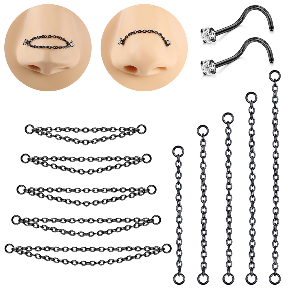 AOEDEJ 1PC Schwarz Platte Nase – Zs Body Jewelry Bewertung und Preis