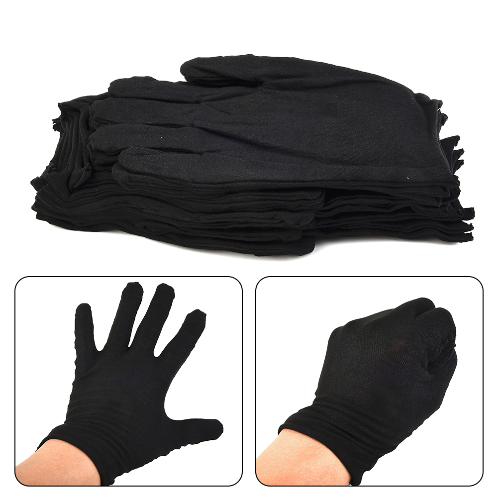 12 Paar schwarze Baumwollhands – Body Jewelry Websites Bewertung und Preis