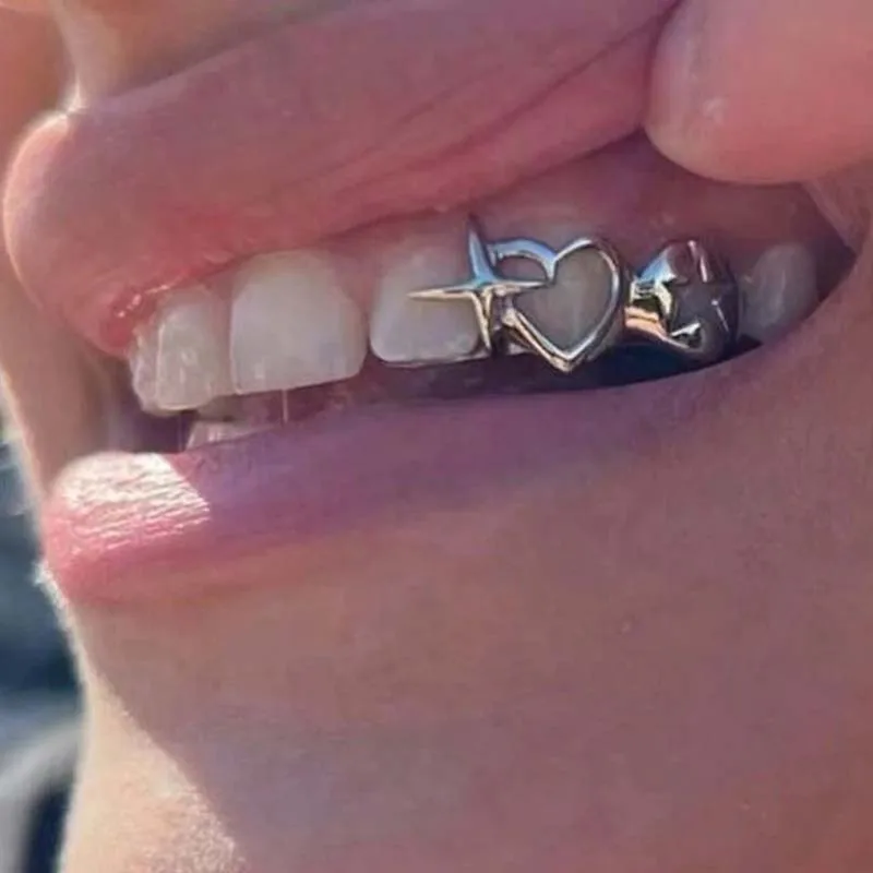 Punk Hip Hop Hohl Herz Zähne K – Body Jewelry Men Bewertung und Preis