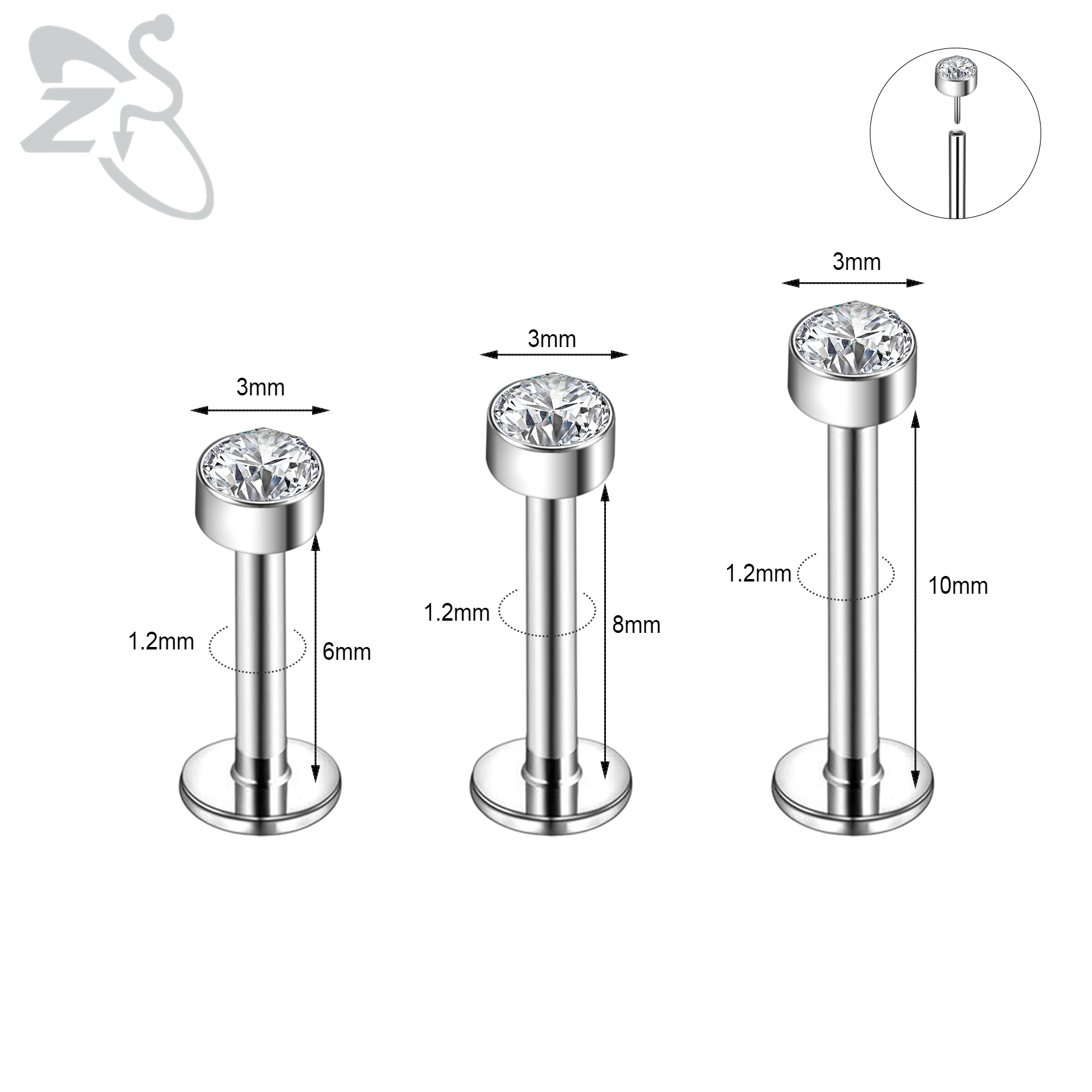 ZS 6-13 TEILE/LOS 16G Edelstah – Zs Body Jewelry Bewertung und Preis