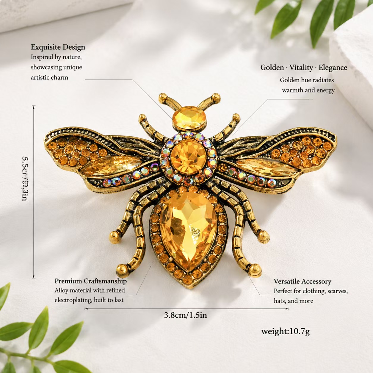 Retro-Bienenbrosche aus Gold,  – Body Jewelry Websites Bewertung und Preis